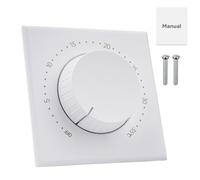 Jadeshay Mechanical Underfloor Heating Thermostat 16A 95-240VAC Knob Control 0-35℃ Temperature Controller LED Indicator Embedded Installation Suitable for Household Electric Floor Heating