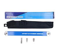Jadeshay Offset Extension Wrench Set, Universal Multifunctional Tight Reach Extension Wrench with 1/2 Inch 1/4 Inch 3/8 Inch Drive Adapter 13.4in (Blue)