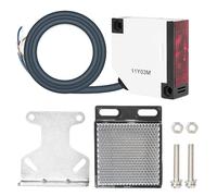 Jadeshay Photoelectric Sensor Switch, Photoelectric Beam Sensor E3JK-R4M1 AC90-250V Retroreflective Photoelectric Sensor Proximity Switch Reflector Induction Distance 4M