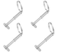 Jadeshay Quick Release Pin,4Pieces Marine Spring Pins 316 Stainless Steel Spring Loaded Safety Pin Boat Tongue Pins Hardware Locking Pins for Bimini Top Ship Deck Hinge (6.3 * 51mm)