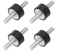 Jadeshay Rubber Bobbin Mount, 4Pcs Silent Block Anti Vibration Mounts Shock Absorber Rubber Isolator Rubber Mounts Damper VV20*10 M6*18 with Double Screw Studs for Air Compressors Water Pumps