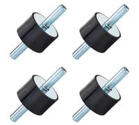 Jadeshay Rubber Mounts, 4Pcs Silent Block Generator Anti Vibration Rubber Mount Shock Absorber Rubber Isolator Damper M10 40 * 30 with Double Screw Studs for Air Compressors Water Pumps