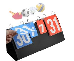 Jadeshay Scoreboard,Sports Scoreboard Portable 6（4+2） Digit Score Board Tabletop Score Flipper Score Counter for Table Tennis Basketball Sports Competition