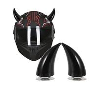 Jadeshay Small Devil Horns for Helmet, Black Devil Horns for Motorcycle Helmet, Helmet Accessory, Motorcycle Helmet Horn with Suction Cup 1pcs