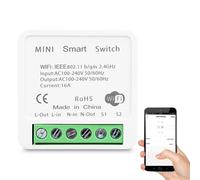 Jadeshay Smart Switch,16A WiFi Smart Light Switch Relay Switch Module Remote Controlled by Smart Tuya App Remote Control Compatible with Alexa and Google Home for Voice Control,Support 2 Way 100V-240V