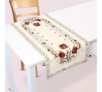 Jadeshay Table Cloth,Washable Table Cover Floral Flower Hollow Embroidered Table Runner Exquisite Tablecloth Cutwork Cabinet Table Decor,for Home Party Banquet(Rectangle)