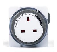 Jadeshay Timer Plug Socket UK,24 Hours 96 Switching Segments Programmable Mechanical Timer Switch AC240V 13 Amp Plug UK for Home Kitchen Lighting and Irrigation