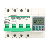 Jadeshay Timing Circuit Breaker, AC230V Over and Under Voltage Intelligent Timing Switch Countdown Circuit Break Digital Display Adjustable 99 Hours 63A (Size : 4P)