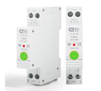 Jadeshay Tuya WiFi Smart Timer 1P 63A 230VAC DIN Rail Circuit Breaker Relay Smart Energy Monitor Meter with Voice Remote Control for Household Appliances,Compatible with Google Assistant Amazon Alexa