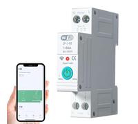 Jadeshay WiFi Smart Circuit Breaker, Power Metering Smart Home DIN Rail Energy Meter with 3 Timing Modes for Remote Control,1P 63A