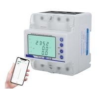 Jadeshay WiFi Smart Electric Meter 100A 380V Energy Monitor Din Rail Circuit Breaker 3 Phase 4 Wire Photovoltaic Electricity Usage Monitor Remote Control via APP Over Under Voltage Protector