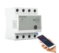 Jadeshay WiFi Smart Switch Circuit Breaker DIN Rail Relay Intelligent Switch, Mobile Phone Remote Control Switch by Tuya APP, for Household Appliances 4P 63A GTS8-W