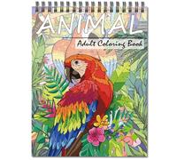 Jadeso Adult Colouring Book - 30 Unique Animals Patterns and Designs, Mindfulness Colouring Book for Adults, Spiral Bound Adult Colouring Books for Women, Thick Smooth Paper(120gsm)