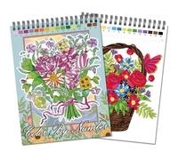 Jadeso Colour by Numbers Adult Colouring Book, 30 Pages of Beautiful Flowers Patterns, Spiral Bound Colouring Book for Adults, Colour by Numbers for Adult, Thick Smooth Paper(120gsm)