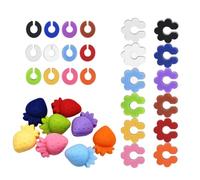 JADEWaa Reusable Silicone Glass Markers Set for Wine Glasses and Cocktails Color Suitable for Parties and Event
