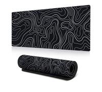 Jadin Mouse Mat, Gaming Mouse Pad, Large Mouse Pad, Size 90 x 40 cm, Thickness 2 mm, Non-Slip and Waterproof Computer Mouse Mat with Stitched Edges for Gaming/Office/Home-90 x 40 cm, Black