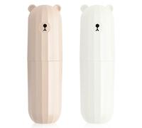 Jadin Toothbrush Case, Toothbrush Covers, 2 Pcs Toothbrush Travel Case Cover, Portable Toothbrush Storage Case, Suitable for Home Travel Outdoor Camping Business Trip, 20 x 5.5cm, White + Pink