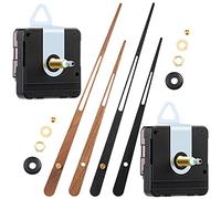 Jadive 2 Pcs High Torque Long Shaft Clock Movement Mechanism with Wooden Clock Hands for DIY Repair Parts Replacement(Fit for 16'' Clock, 30 mm Shaft)