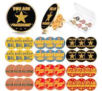 Jadive 36 Pcs End of Term Gifts Include You're Awesome Badge Lapel Pins Bulk Inspirational Motivational Thank You Lapel Pins Employee Appreciation Gifts for Student Coworker Volunteer Teacher