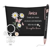 Jadive Gift for Good Friend Gifts to Make Sister Include Clutch Bag for Friend Keychain Birthday Ballpoint Pen for Office Graduation Birthday Women University, As shown in the figure, daisy