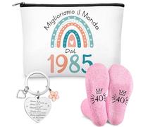 Jadive Gifts for Women Birthday Includes Cosmetic Bag for Women Socks and Keychain for Wife Mother Grandma Daughter Sister Girlfriend, As shown in the picture, 40 years old