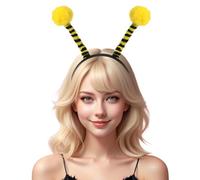 Jadive Halloween Headband, Plush Animal Ears Headband Horns Cosplay Accessories Christmas Safari Party Favors(Bee Antenna)