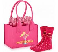 Jadive Prosecco Women's Handbag Felt Bag for 6 Bottles Bottle Bag Funny Socks Bottle Holder Shopping Bags Gift for Women Girlfriend, As the picture shows., PRÖSTERCHEN