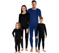 Jadive Thermal Underwear Set Full Family Winter Long Thermal Underwear Fleece Lined Base Layer Set for Women Men Boys Girls(Man,XXL,Dark Blue)