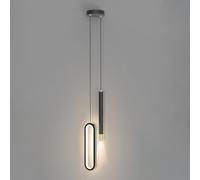 Jadssox 14W LED Pendant Light, Nordic Long Tube Hanging Lamp, Minimalist Creative Ceiling Hanging Lamp, Decor Pendant Light Fixtures for Dining Room Kitchen Island (Black)