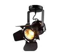 Jadssox Adjustable Ceiling Spot Light Industrial Black Ceiling Lamp, Surface Mount Spotlight E27 Art Light Stage Theatre Lamps, Restaurant Directional Spotlights Accent Lights