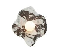 Jadssox Alabaster Wall Sconce Art Deco Wall Light, Natural Marble Wall Sconces Wall Lighting with Globe Glass Lamp Shade, Modern Stone Wall Lights for Bedroom Living Room Hallway