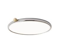 Jadssox Chrome Flush Mount Ceiling Light Round LED Ceiling Lamp, Modern Close to Ceiling Lights for Bedroom Kitchen Living Room, 3 Color Mode Chandelier Ceiling Lighting(50cm)