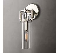 Jadssox Clear Glass Wall Sconce Bracket Light Industrial Wall Lamp, Indoor Headboard Lighting Fixture E27 Sconces for Bedroom Bedside Restaurant Living Room Home Decoration