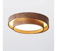 Jadssox Close to Ceiling Light Fixture for Bedroom, Nordic Wood Grain Iron Ceiling Light with Acrylic Shade, Entryway Corridor Ceiling Lamps, Round Led Semi Flush Mount Ceiling Light
