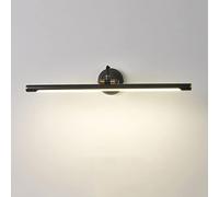 Jadssox Copper LED Vanity Lamp Linear Bathroom Lighting Fixture, 240° Rotatable Vanity Wall Sconce, Retro Frame Pictures Lighting, Shaving Lights Makeup Mirror Front Lamps