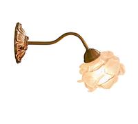 Jadssox Copper Wall Sconce Modern Wall Mount Light Glass Wall Lamp Shade in Flower Shape, Nordic Wall Lighting Fixtures Indoor Headboard Sconces for Living Room Bedroom Bedside