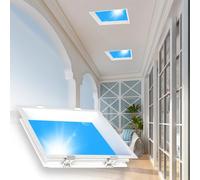 Jadssox Dimmable LED Ceiling Lamp Virtually Blue Sky Light Artificial Skylight Ceiling Fixture, Square Flush Mount Ceiling Lamps for Living Room Bedroom Simulate A Sunlight