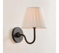 Jadssox Fabric Wall Sconce Black Metal Wall Light Vintage Vanity Lamp, Pleated Fabric Wall Sconces Lighting Fixture, Antique Wall Lamps for Living Room Hallway Bedroom Kitchen
