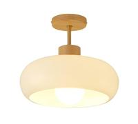 Jadssox Glass Ceiling Light Wood Hallway Lighting Fixture Modern Semi Flush Mounted Ceiling Lamp Close To Ceiling Lights Indoor Hanging Lamps for Bedroom Kitchen Entryway Corridor