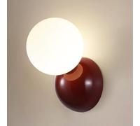 Jadssox Globe Glass Wall Light Modern Wall Sconce Geometric Wall Lamp Hardwired Sconces Wall Lighting Fixture with White Glass Ball Living Room Wall Lights Bedroom Bedside Lamps