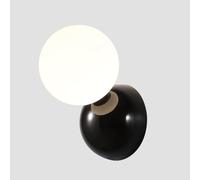 Jadssox Globe Glass Wall Light Modern Wall Sconce Geometric Wall Lamp Hardwired Sconces Wall Lighting Fixture with White Glass Ball Living Room Wall Lights Bedroom Bedside Lamps