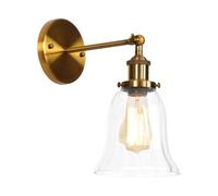 Jadssox Industrial Wall Sconce Lighting Vintage Glass Wall Lamp Shade Rustic Wall Mount Light Fixture, Farmhouse Sconces Wall Lighting Indoor, Living Room Hallway Decor Wall Lamps(Gold)
