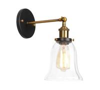 Jadssox Industrial Wall Sconce Lighting Vintage Glass Wall Lamp Shade Rustic Wall Mount Light Fixture, Farmhouse Sconces Wall Lighting Indoor, Living Room Hallway Decor Wall Lamps(Black)