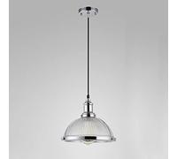 Jadssox Kitchen Island Pendant Lighting Ribbed Glass Hanging Lamp Shade, Retro Industrial Drop Ceiling Light Fixture, Farmhouse Suspension Lamps Over Dining Table, E27 Socket