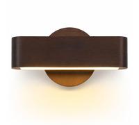 Jadssox LED Wood Wall Light Adjustable Wall Sconce Nordic Wall Washer Lamp, Rotatable Sconces Wall Lighting Indoor, 6W 3 Color Mode Wall Lights for Living Room Bedroom Hallway(Walnut Color)