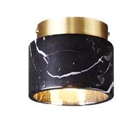 Jadssox Marble Ceiling Lamp Nordic Brass Semi Flush Mount Ceiling Light, Alabaster Close to Ceiling Lamps Round Pendant Lighting Fixture for Bedroom Entryway Hallway(Green)