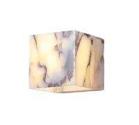 Jadssox Marble Wall Sconce Modern Wall Lamp Fixtures LED Wall Light Fixture with Alabaster Shade, Hardwired Sconces Wall Lighting for Living Room Bedroom Dining Room Home Decor(12*12*12cm/4.7*4.7*4.7i
