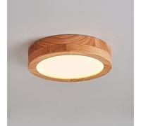 Jadssox Modern Ceiling Light LED Close to Ceiling Lamp LED Wood Flush Mount Lighting Fixture, Minimalist Wooden Small Chandelier Ceiling Lamps for Bedroom Hallway Laundry Room