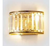 Jadssox Modern Crystal Wall Sconce Wall Lamp In Gold Finish, Indoor Wall Lighting Fixture E14 Wall Sconces Home Decor Wall Lights Living Room Decoration for Bedroom Hallway