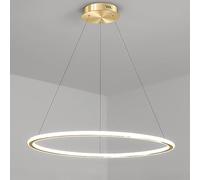 Jadssox Modern LED Ring Chandelier, Halo Pendant Light with Remote Control, Circle Minimalist Dimmable Hanging Lighting Fixtures for Living Room Dinning Room Bedroom Coffee